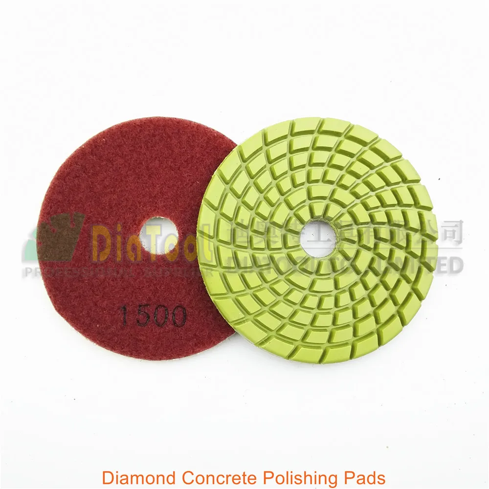DIATOOL 12pcs 4inch Diamond resin bond concrete polishing pads #1500 Renew sanding discs