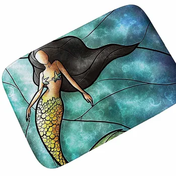 

Mermaid Home Door Mat Decoration Non-slip Absorbent Bathroom Door Mat Children's Room Doormats Balcony Rug Floor Mat