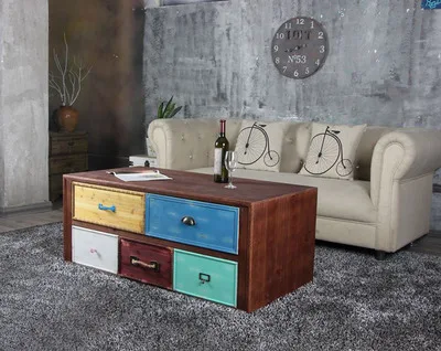 Луи модная мебель ретро промышленный стол железная мебель из цельного дерева персональный кофе Европейский ретро Ностальгический креативный - Цвет: 120 60 50cm