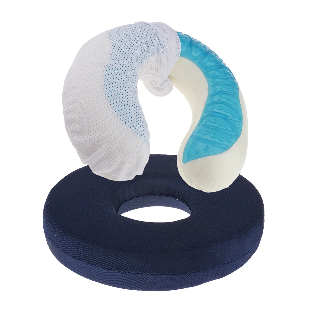 Strong Support Foam Cushion Wheelchair Seat Bedsore Hemorrhoids Pad + Memory Foam Gel Cool U Shaped Travel Pillow