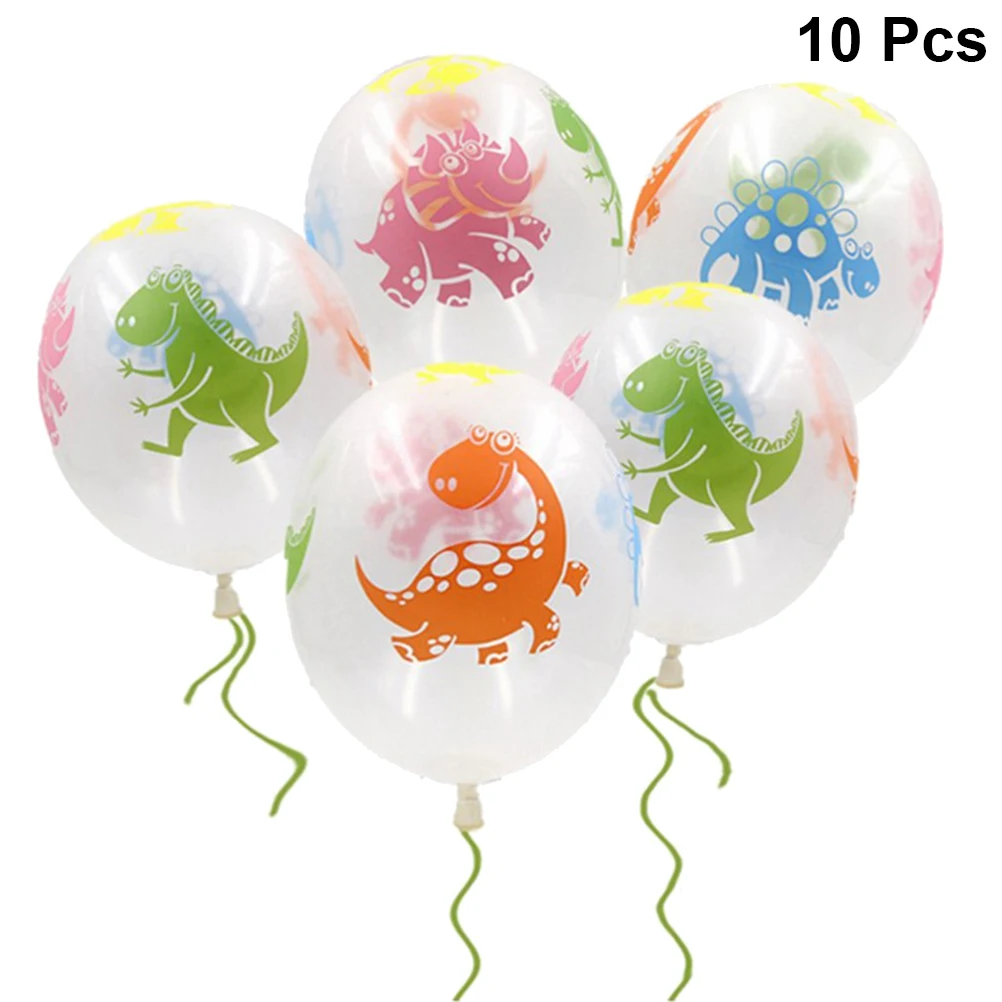 

10pcs/Set Transparent Latex Balloons Cartoon Dinosaur Balloons For Wedding Birthday Party 12 Inch (Random Color And Pattern)