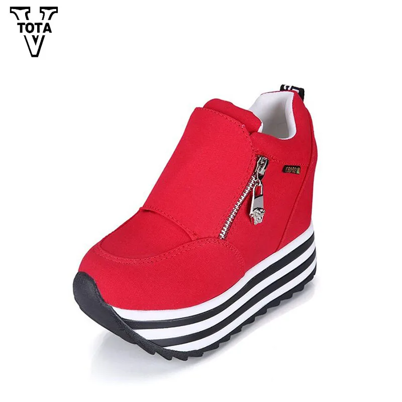 

VTOTA Spring Autumn Women Shoes Platform Fashion Shoes Woman Wedges Casual shoes Trainers Student Super High Canvas Shoes Q80