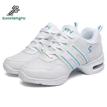 Большие размеры 34-44; Танцевальная обувь для женщин; мягкая подошва; дышащая сетка; Танцевальная обувь для мужчин; Современная обувь для джазовых танцев; тренировочные кроссовки