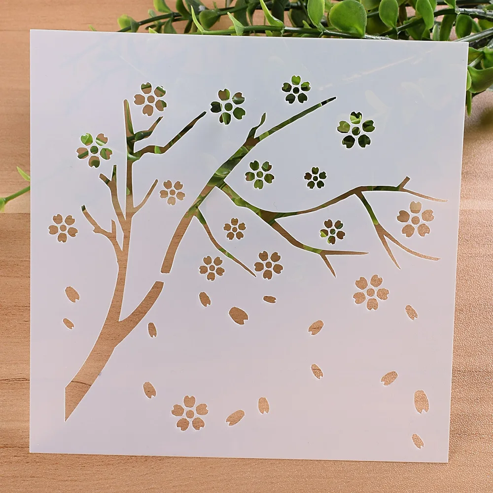 

13cm 5.1" Plum Tree DIY Layering Stencils Wall Painting Scrapbook Coloring Embossing Album Decorative Paper Card Template