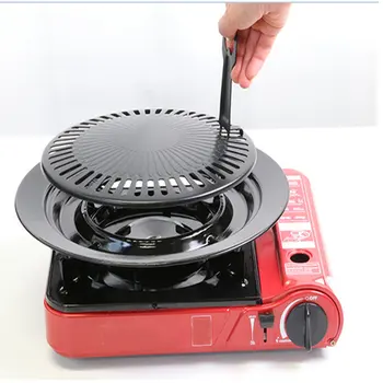

32cm 24.5cm Korean BBQ Barbecue Pan Grill Stovetop replacement round Barbeque Plate non-stick cooking pan Kitchen BBQ Accessory