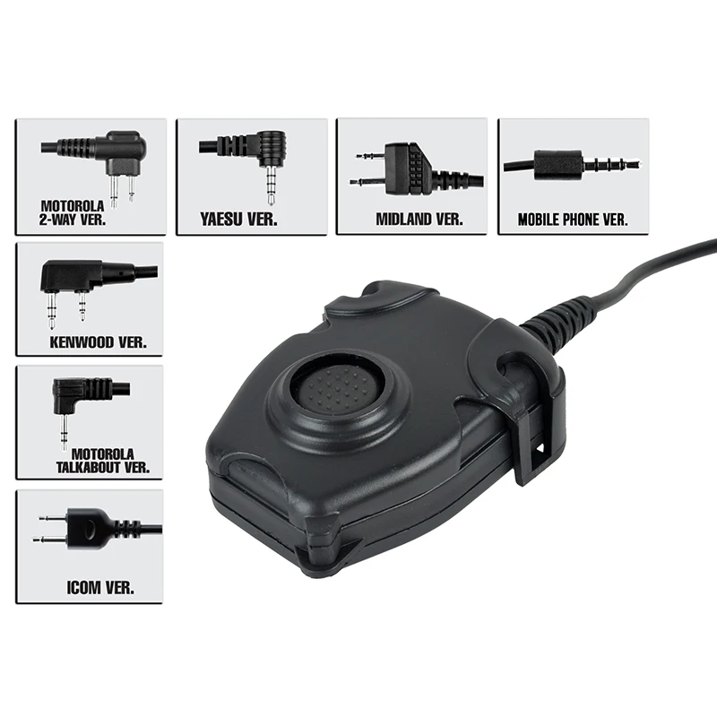 

SEIGNEER tactical ZPeltor PTT Military Standard Version Z112 For Motolora Talkabout/2-way/Kenwood/ICOM/Yaesu/Midland For Headset