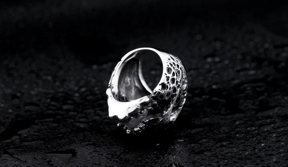 Стальное солдатское дьявольское кольцо с черепом в стиле панк из нержавеющей стали Винтажное кольцо для мужчин из титановой стали Прямая поставка ювелирных изделий