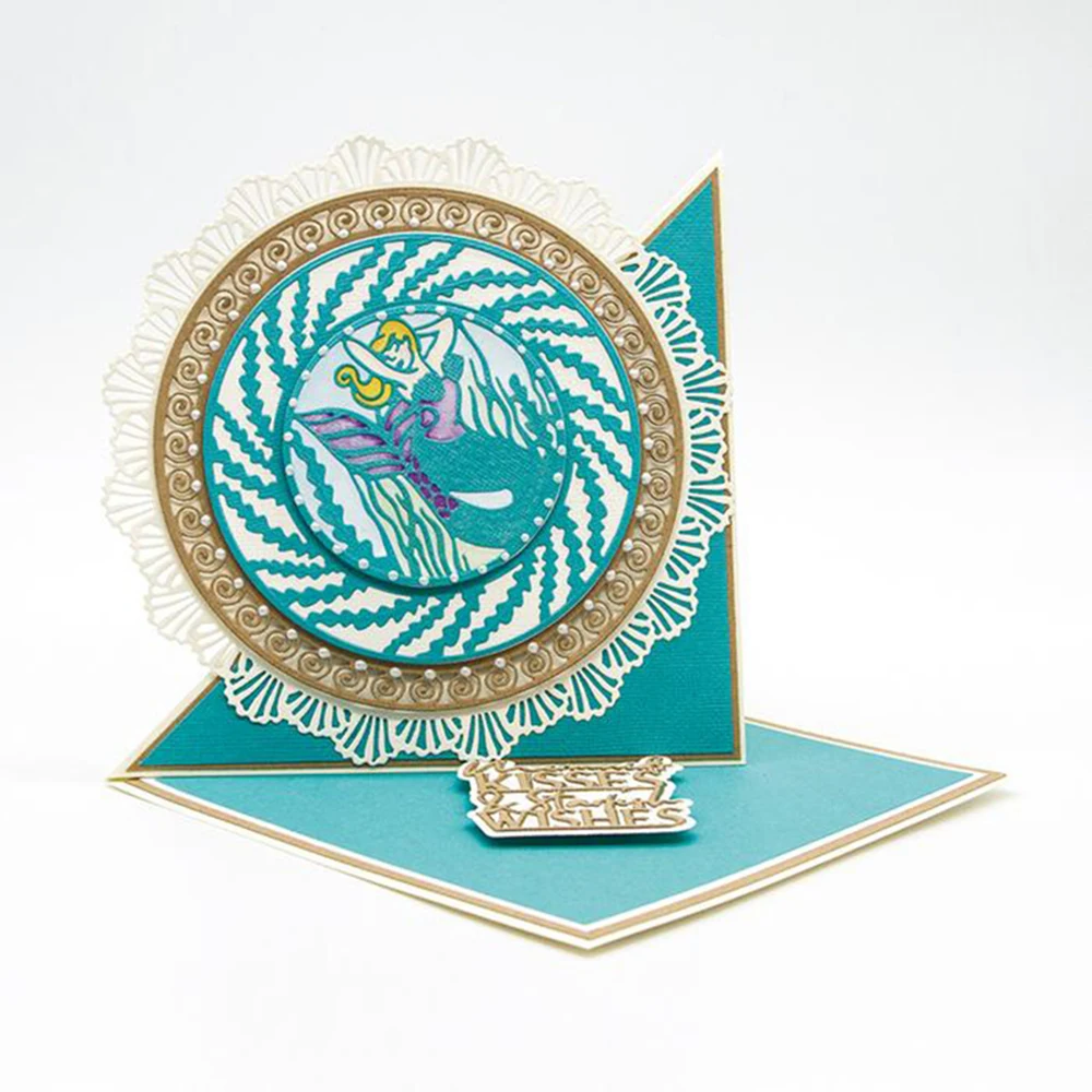 

letter ermaid Kisses & Starfish Wishes Metal Cutting Dies Stencil Scrapbook Album Embossing For Gift Card Making Handcrafts