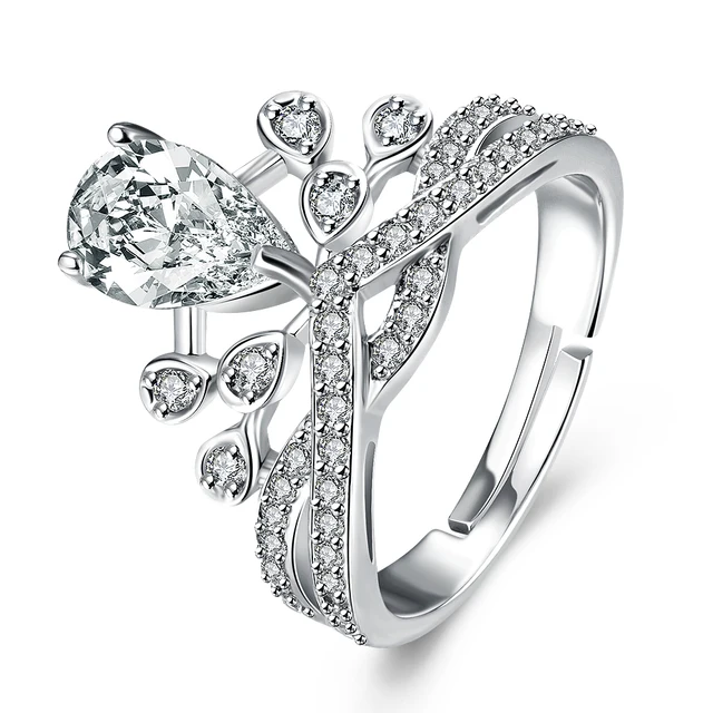 Wedding Jewelry Adjule Ring Crown Design Silver Rings With Wedding Jewelry Adjule Ring Crown Design Silver Rings With Zircon For Women Anillo De Plata