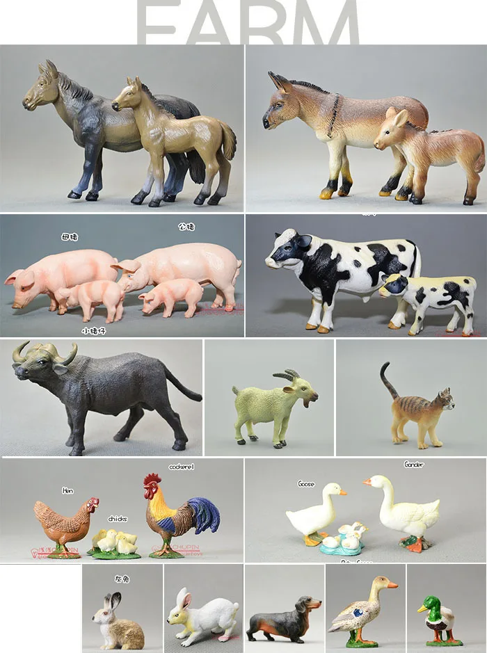 ПВХ игрушечные фигурки животных на ферме 24 шт./компл.|animal figures|animal modelwild animals |