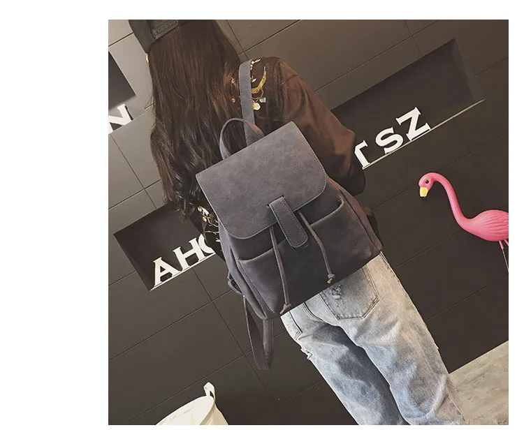 Женский рюкзак в стиле ретро, модная сумка из искусственной кожи для девочек-подростков, школьные рюкзаки, черный рюкзак, коричневые однотонные сумки mochila XA109H