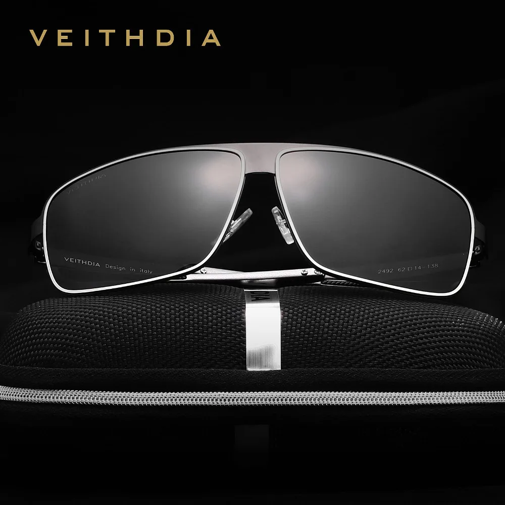 VEITHDIA нержавеющая сталь алюминий поляризационные UV400 Мужские квадратные