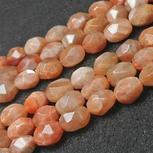Natural facetado oval olivary arroz sunstone grânulos para fazer jóias grânulos pulseiras para presente feminino 15 beads beads diy grânulos trinket