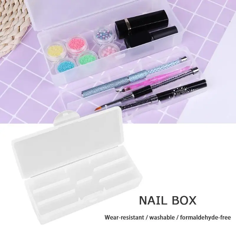 

Pro Transparent Nail Tools Storage Box 2 Layers Manicure Nail Art Case Box