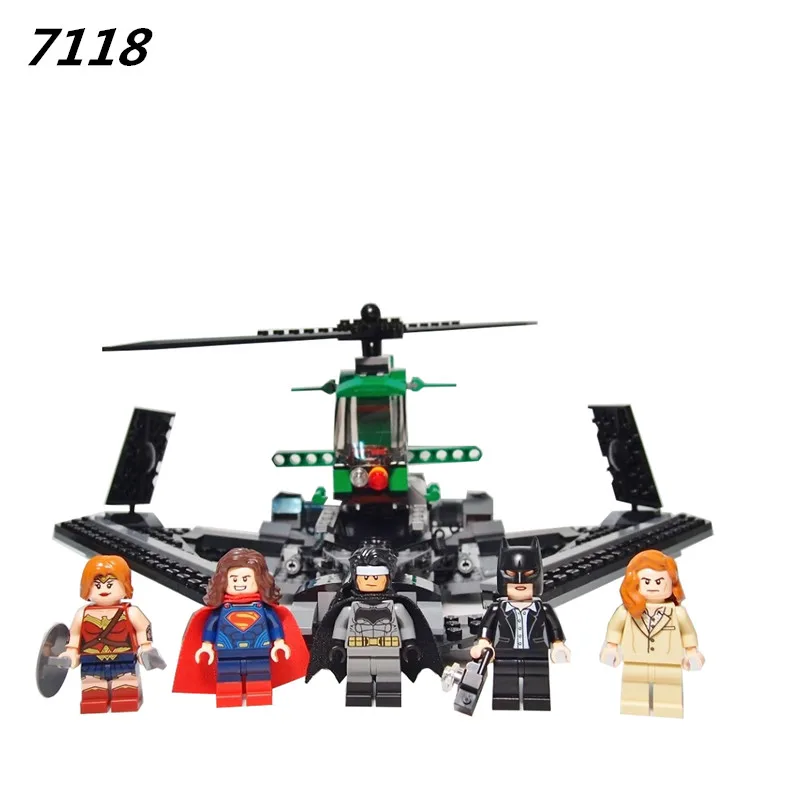 

AIBOULLY 7118 Building Blocks Superes Heroes Batman car of justice SKY high Battle set Blocks Toys compatiable 76046