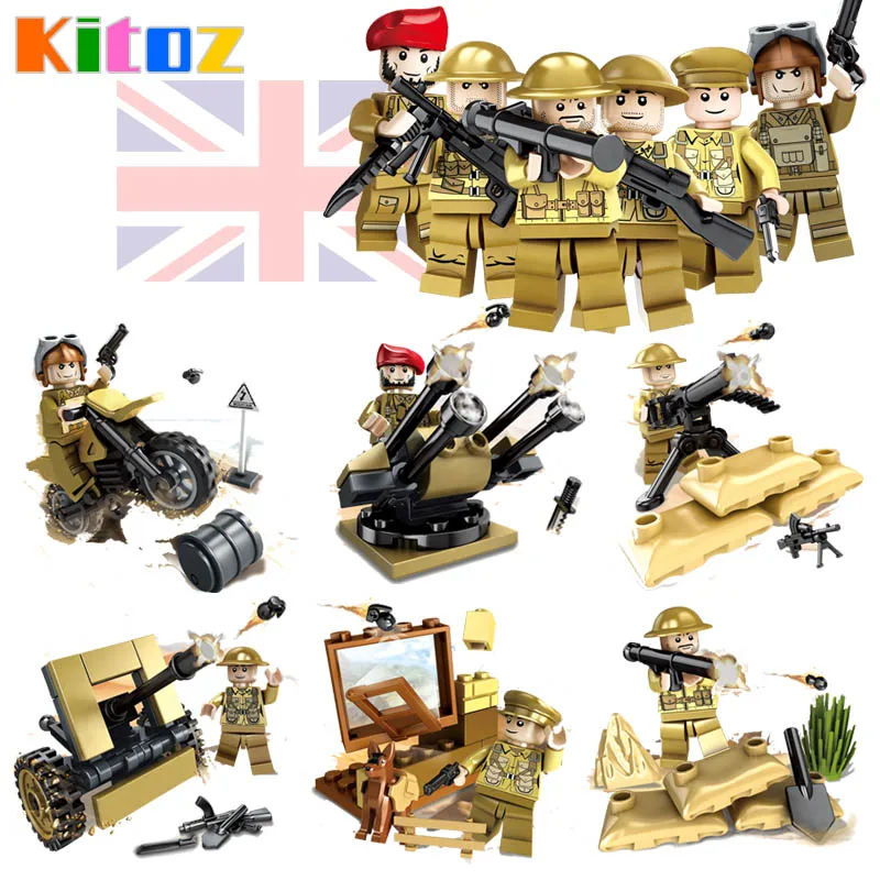 

Kitoz WW2 UK British Army Soldiers World War II Battle of Imphal Military Building Block Toy Figure Compatible with lego