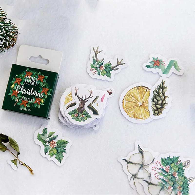 

45 Pcs/lot Colorful Christmas Tree Deer Decorative Stationery Stickers Scrapbooking Diy Diary Album Stick Label