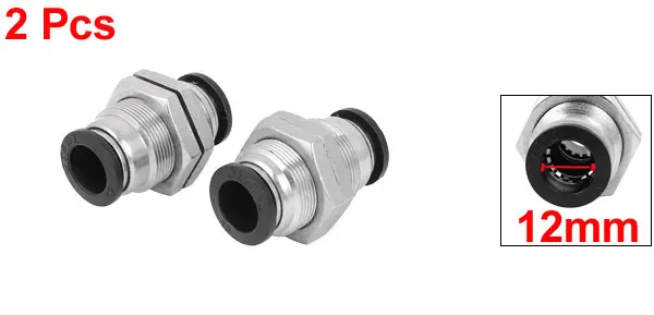12mm to 12mm Push in Pneumatic Air Quick Connect Tube Fitting Coupler 2pcs