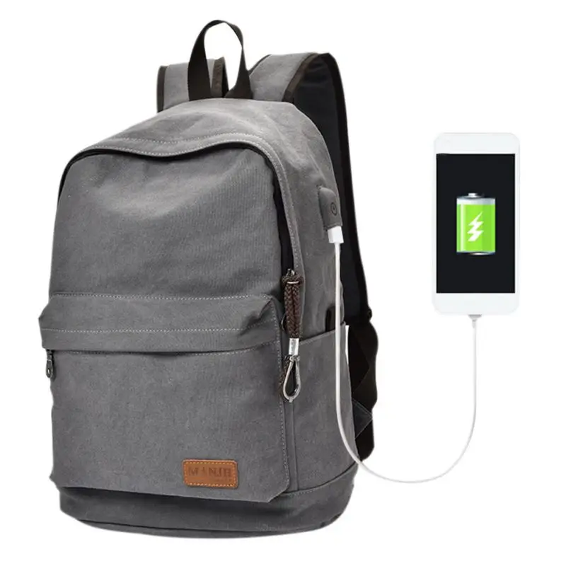 Открытый usb зарядка рюкзак большой емкости рюкзак ноутбук школьная сумка рюкзак для пеших прогулок путешествия студентов - Цвет: Серый цвет