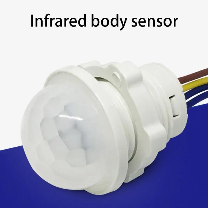 1 шт. 20 мм регулируемый PIR инфракрасный луч датчик движения время задержки Регулируемый режим детектор переключатель для домашнего освещения светодиодный светильник