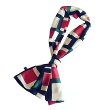 Women's Small Faux Silk Scarf Long Style Spring and Autumn Dual-use Decorative Print Neck Scarves Neckerchief Fashion Accessory
