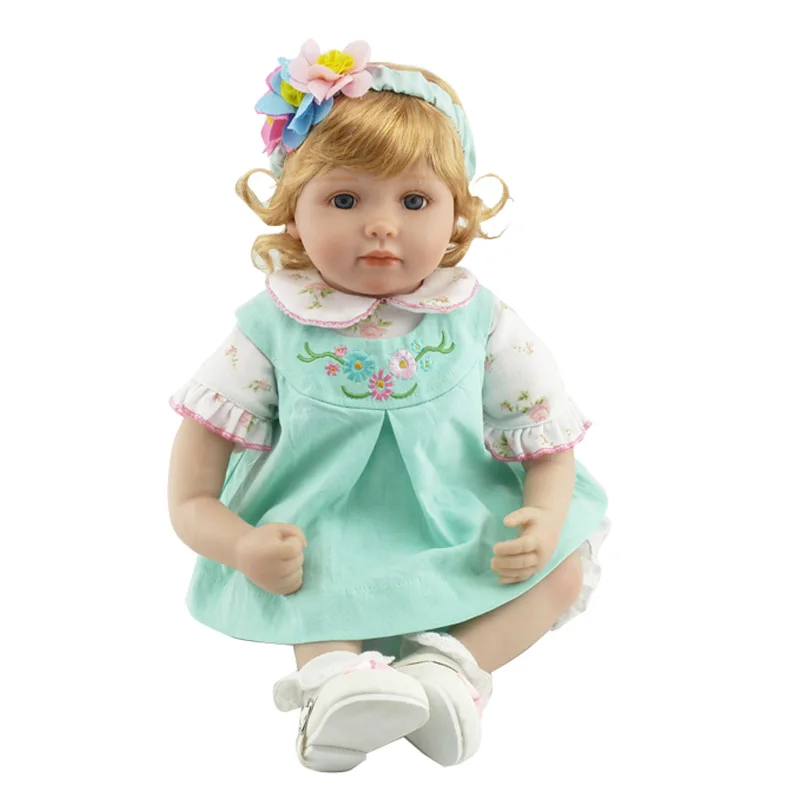 

New Fashion Doll Golden Hair Cotton Body Silicone Baby Doll Toys Lifelike Baby Adora Toddler Babies Doll Gift