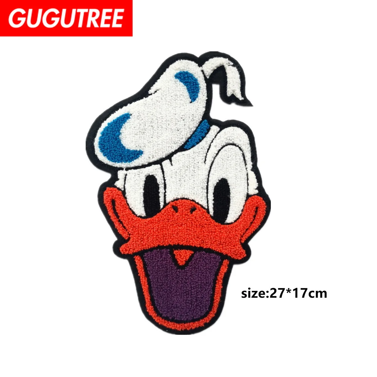 

GUGUTREE towel embroidery big duck patch animal cartoon patches badges applique patches for clothing FD-7