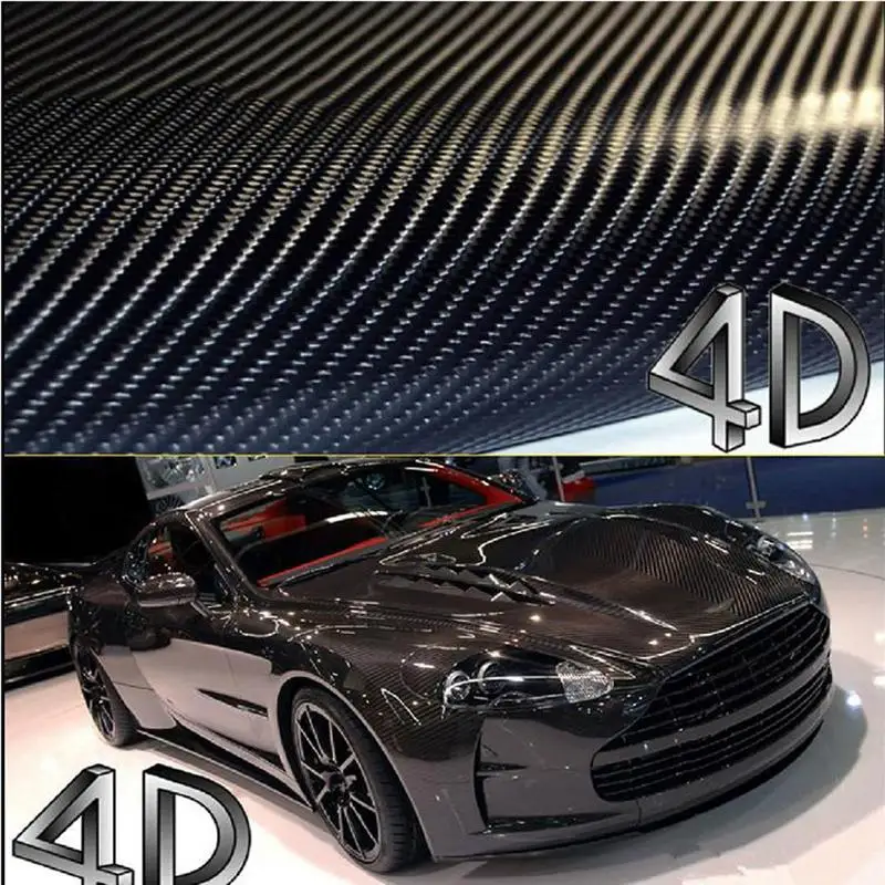 4D Автомобильная наклейка 127 см * 30 пленка для автомобиля углеродный вид виниловая