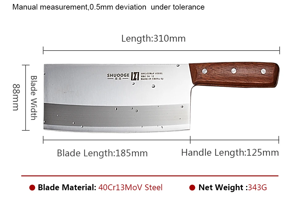 SHUOOGE 8 дюймов кухонный нож из нержавеющей стали качественный рубящий нож для резца инструмент для приготовления мяса нож Pro кухонный нож