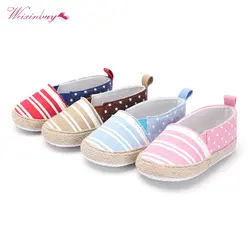 Для новорожденных Мокасины унисекс мелкой полосатый детская обувь первые ходоки малыша обувь для мальчиков и девочек Little Star 3 стиля