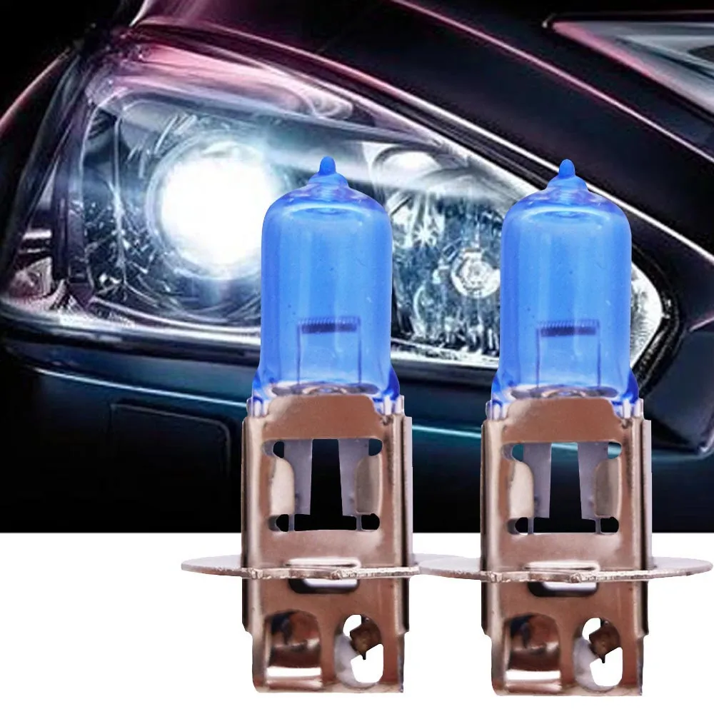 2 шт. автомобиля Высокое светильник галогеновые лампы для фар дальнего и ближнего светильник аксессуар модификации комплект H3 55W 12V 6000K высокая мощность 19Mar22