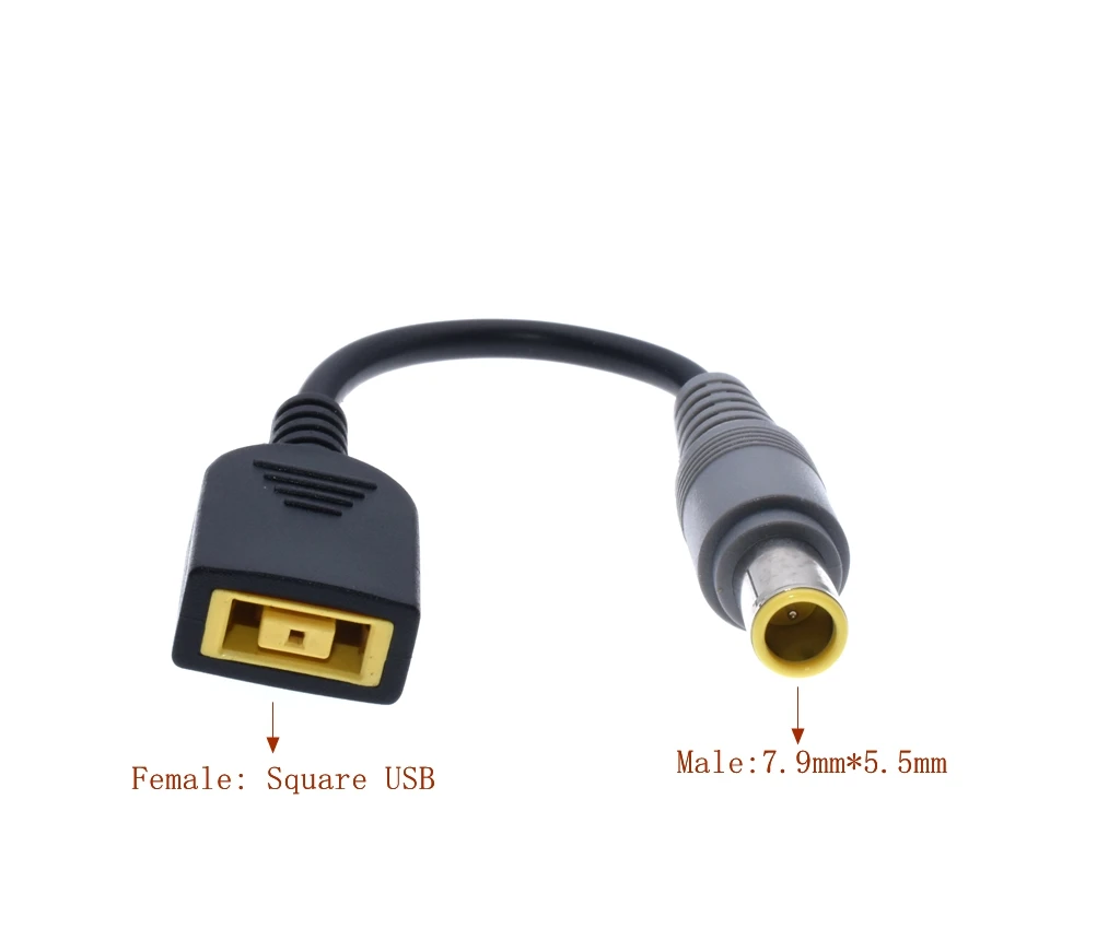 

DC Square USB Plug Female To 7.9x5.5mm Male Power Adapter Converter Connector Cable Cord for Lenovo Thinkpad Charger Adapter