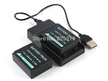 

2PC 7.2V 1260mAh Li-ion NP-W126 NP W126 Battery+Charger for Fujifilm Fuji NP-W126 NPW126 BC-W126 BCW126 X-T10 XT10