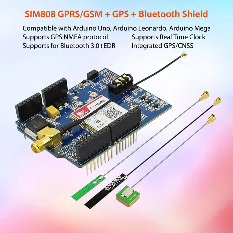 Elecrow Sim808 Bluetooth Gsm Gps Shield For Arduino Quadband