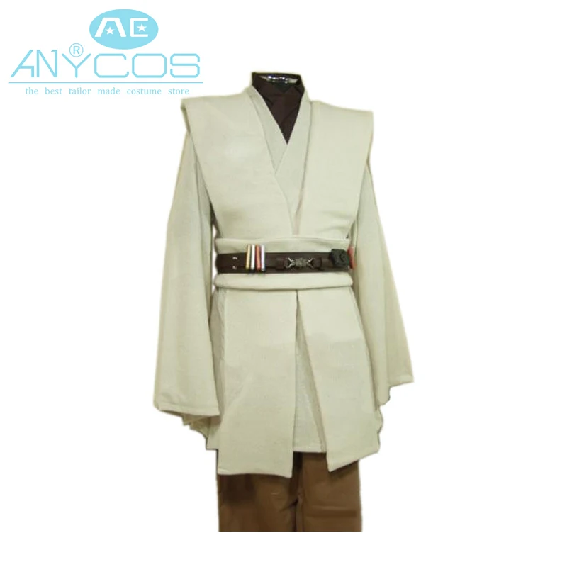 Jedi Master Obi-Wan Ben Kenobi Cosplay Tunic Costume Star Wars Outfit Cloak//Robe
