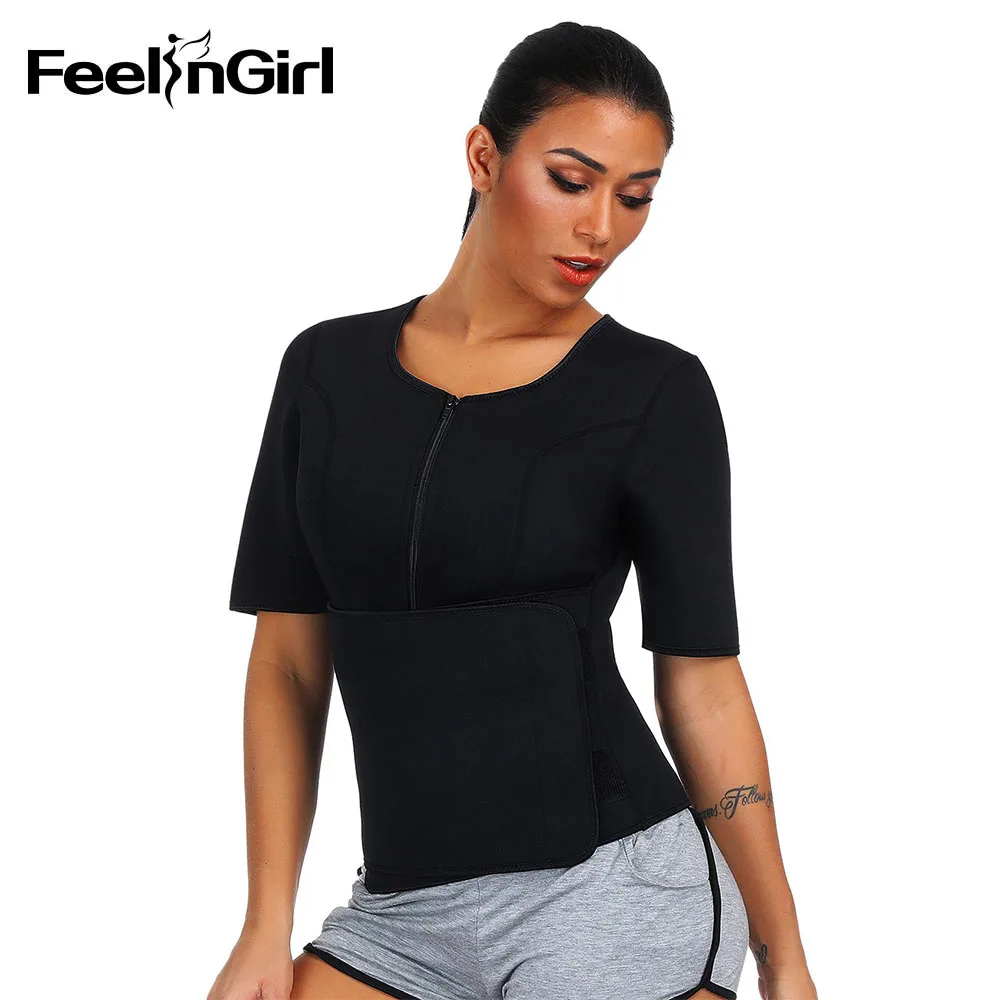 Feelingirl Woman Neoprene Fitness Shapewear Top Breathable Elastic Comfortable Bodyshaper Tummy Control Waist Trimmer Cincher | Женская