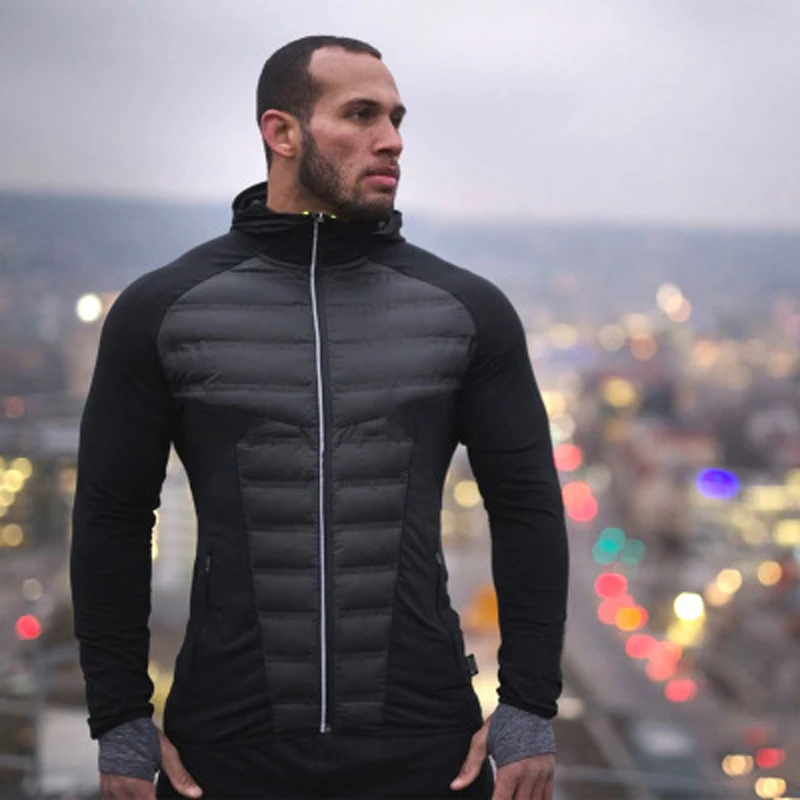 

New Arrive Parka Man Autumn Winter Solid Zipper Plus Velvet Thickening Slim Coat Hooded Casual Black Muscle Men Clothes