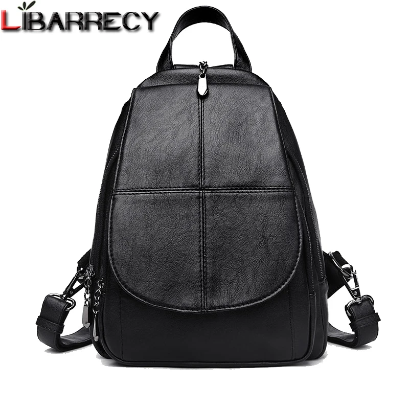 De moda Simple Mochila mujer suave de alta calidad de cuero de la Escuela para niñas de la marca de lujo bolsas de hombro para mujeres 2018 Mochila