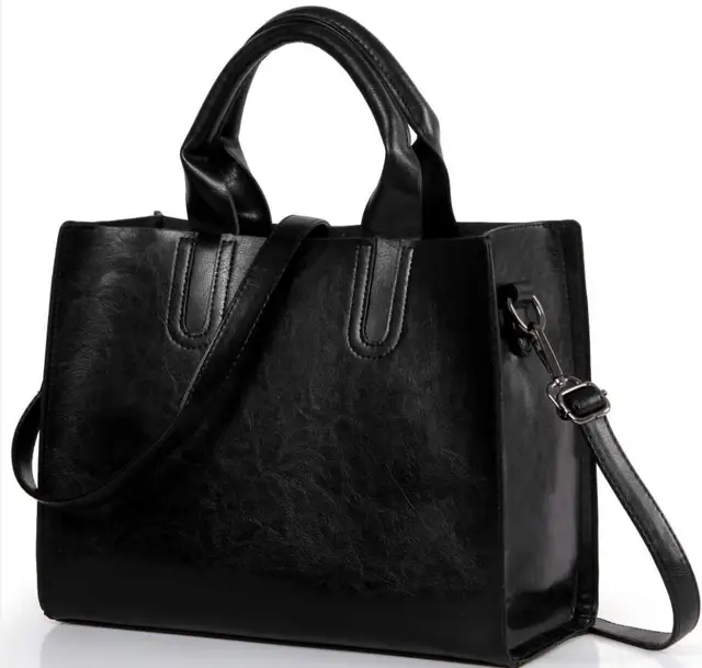 Top Quality Pu Leather Handbags Ladies Large Tote Bag Female Square