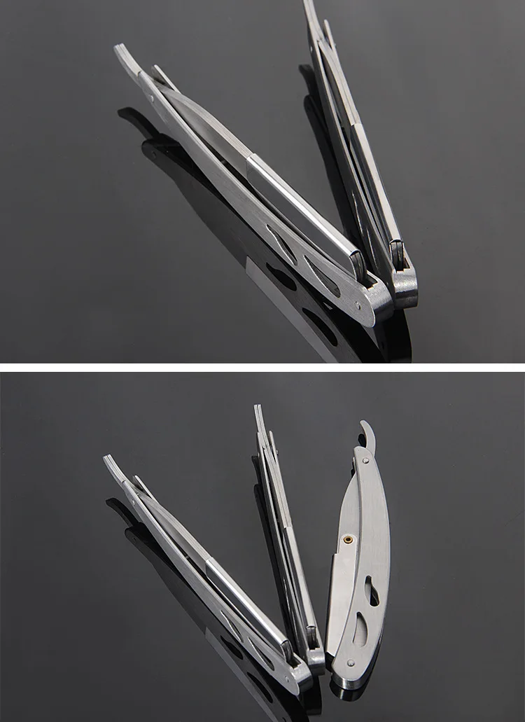 Straight Barber Edge Steel Razor Folding Shaving Knife Holder Rack Without Blade Folding Shaving Knife Hair Removal Tools