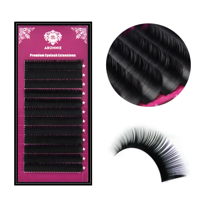 Abonnie Eyesashes 10 шт./лот C/D Curl 8-15 мм индивидуальные Натуральные Шелковые японские