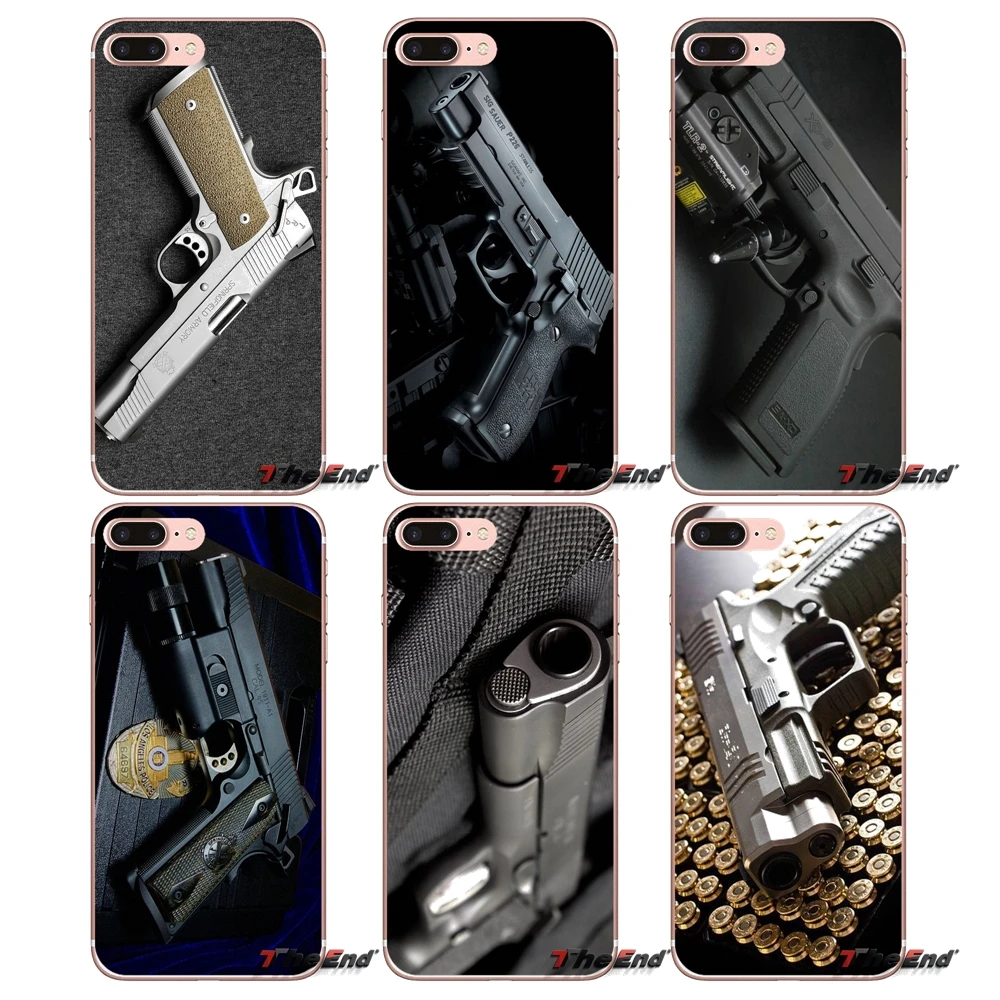 

Springfield pistol Handguns Gun Soft Case For Sony Xperia Z Z1 Z2 Z3 Z5 compact M2 M4 M5 E3 T3 XA Aqua LG G4 G5 G3 G2 Mini