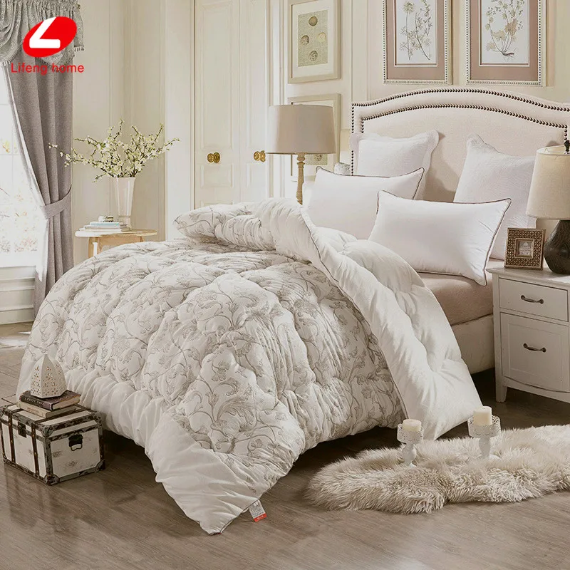 Winter comforter short plush fabric bed comforter soft warm quilted