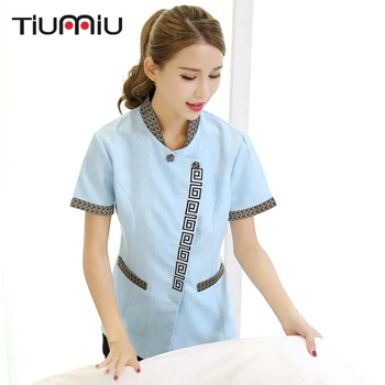 

2018 New Arrival Short-sleeve Waiter Uniform Summer Cleaning Work Uniform Clean Room Waiter Women Clean Uniform Plus Size Jacket