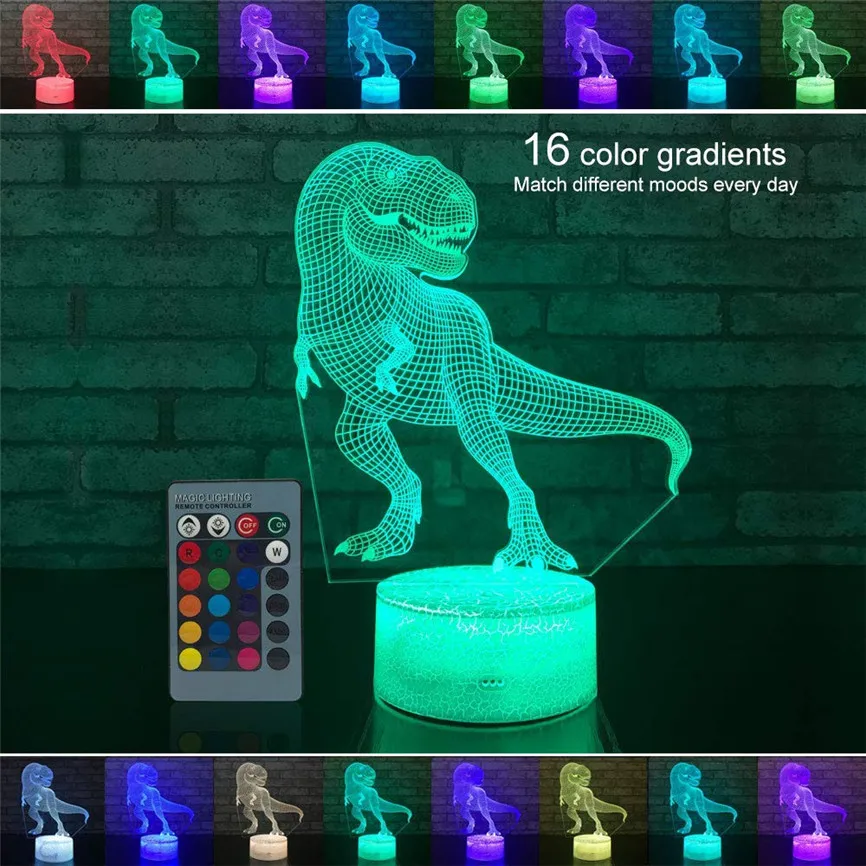 

3D LED Illuminated Lamp USB Optical Illusion Table Desk Changing Night Light With Remote Control Touch Switch Lamp Gifts D#3