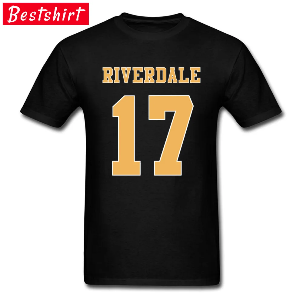 Printed OnSimple Style Short Sleeve Tops T Shirt Thanksgiving Day Newest O-Neck Pure Cotton Tees Men's T-shirts Printed  Riverdale C Archie Andrews Jersey 17 black