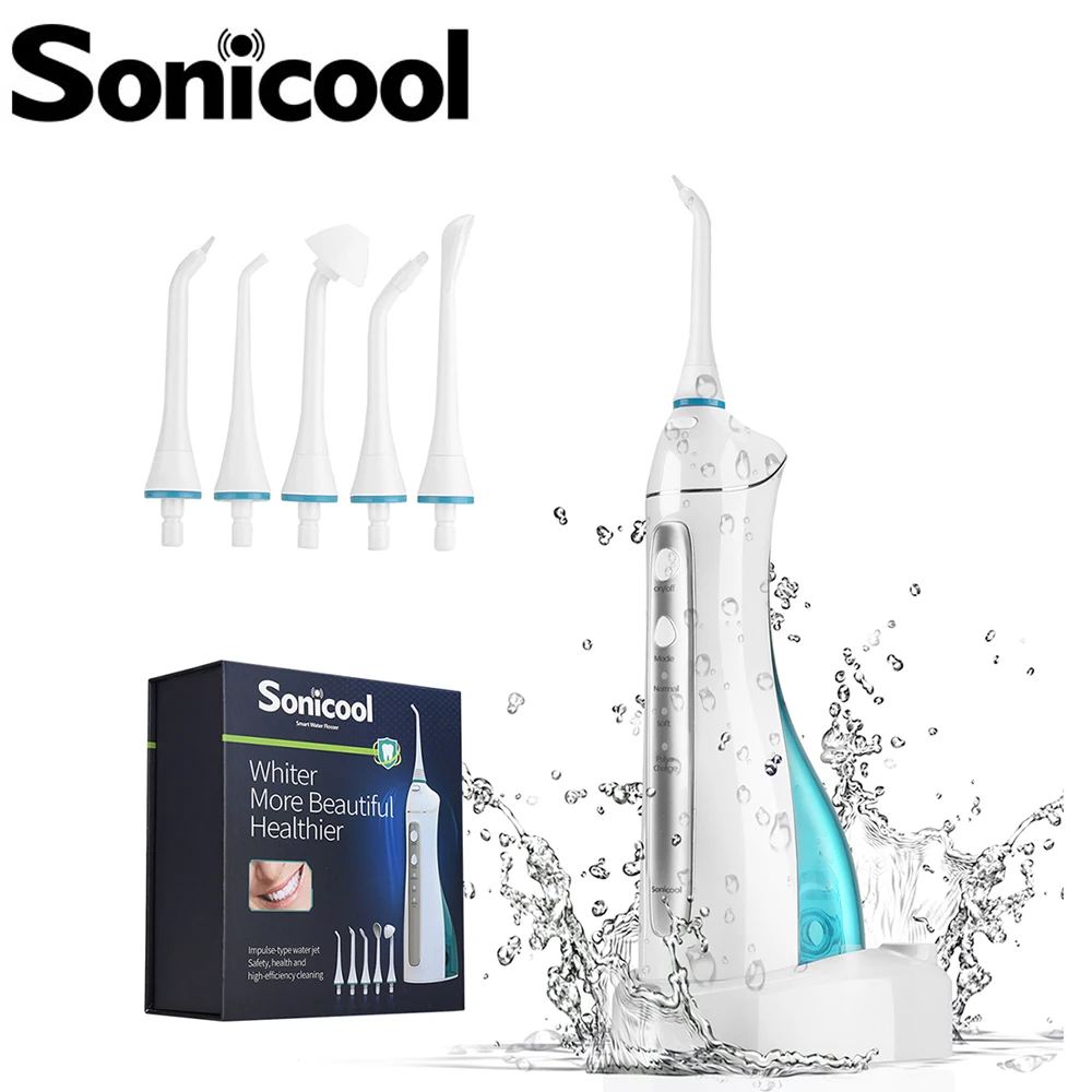 

Sonicool RM-WF8801 Oral Irrigator USB Rechargeable Water Flosser Portable Dental Water 220ml Water Tank Waterproof Teeth Cleaner