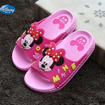 

2019 new girl Minnie sandals Disney Mickey flip flops slip wear-resistant baby slippers boys sandal size 26-36
