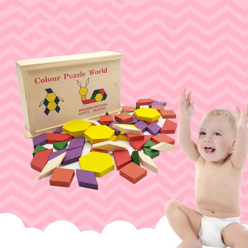 

New Children's Wooden Blocks Toy 3D Magnetic Building Blocks Early Educational Toys Birthday Gift Tangram Building Blocks