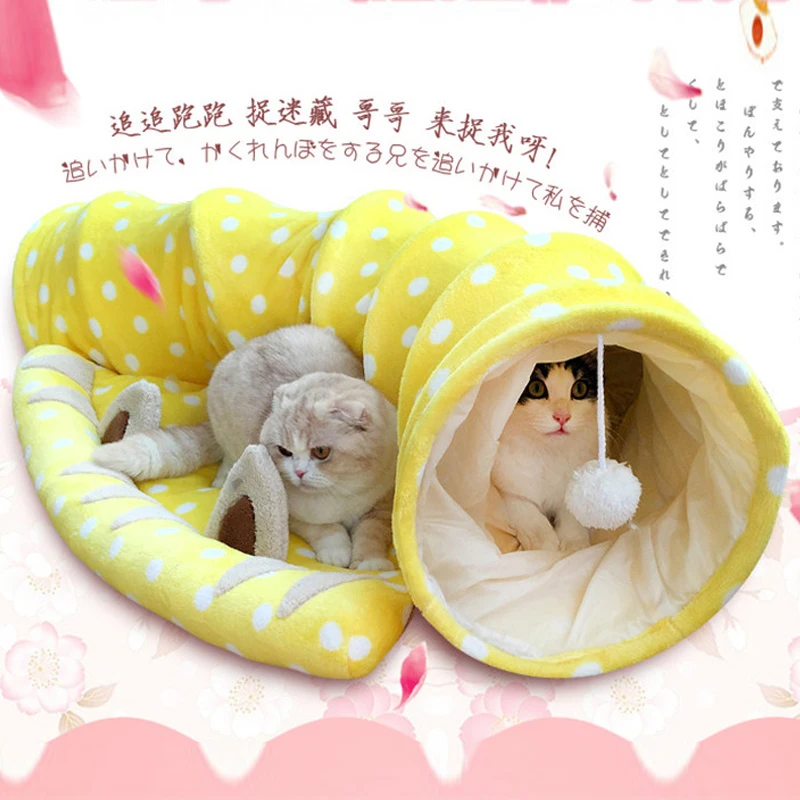

Pet Tunnel Cat Beds House and Sleep with Ball Cat Play Tunnel Funny Cat Long Tunnel Play Toy Collapsible Bulk Free Shipping